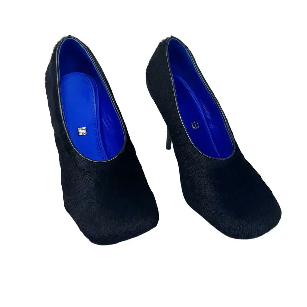 Givenchy Black Lamb Shearling Show Pumps 95mm Heels with Box & Dustbags EU 38.5 - Picture 2 of 8